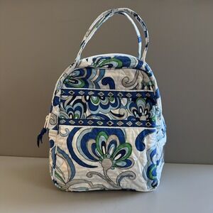 Vera Bradley "Mediterranean White" Retired 2008 Lunch/Cooler Bag Abstract Floral